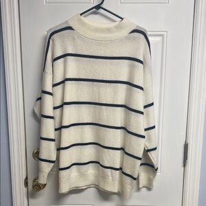 a new day White and Black Cowl Neck Sweater